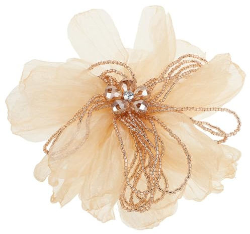 Broche Fleur Élégante pour Femme, Motif Floral Raffiné en Tissu | Accessoire Léger, Finition Plastique, Style Moderne, Usage pour Événements Variés et Occasions Formelles