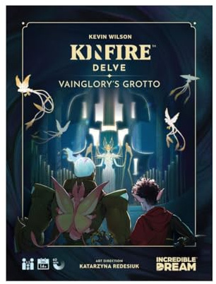 Matagot Kinfire Delve – Vainglory's Grotto | Taktisches kooperatives Kartenspiel | 1 bis 2 Spieler | Herausforderungen, Würfel & Boss Final | Episches Abenteuer