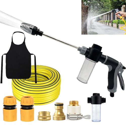 Aquoxis - Hidrolimpiadora portátil Aquoxis, limpiadora de alta presión sin cables, para canalones, patio, auto, limpieza de ventanas de mascotas (1 juego de 30 m)