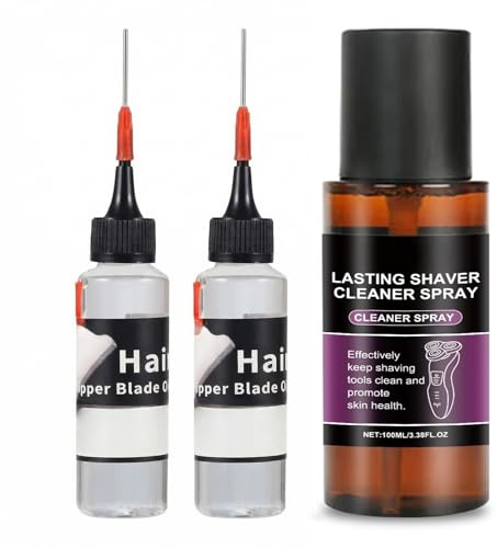 3 Stück Scherkopföl und Scherkopfreiniger Set Haarschneidemaschine ÖL mit Rasierer Reinigungsbürste Scherkopf Öl für Haarschneidemaschinen Haarschneider Rasierer Trimmer
