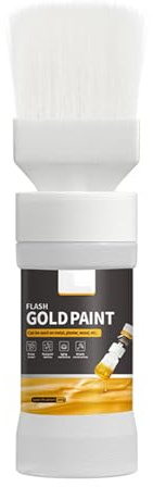 PANGBOER Pintura dorada a base de oro metálico con pincel para decoraciones de oro falso en muebles de de pared de cerámica