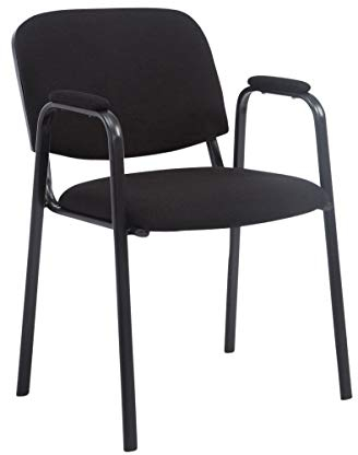CLP Stapelstuhl Ken Pro I Konferenzstuhl Mit Stoff-Bezug Und Armlehnen, Farbe:schwarz