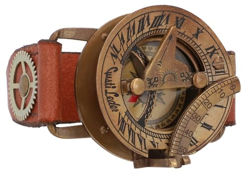 Gusti Steampunk Leder - Denise Uhr Lederarmband Sonnenuhr Armbanduhr Lederarmbanduhr Damen Herren Vintage Leder