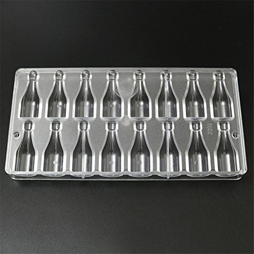 VALINK DIY 3D Bottle Shaped Plastic Polycarbonate Chocolate Molds, Candy Chocolate Decorating Moulds, Chocolate Bakeware Pan, Baking Cake Tools, Chocolate Bar Mould, Ice Tray - 13.5cm x 27cm x 2.5cm