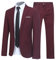 Costume Homme d'affaire en cérémonie Mariage Veste et Pantalon Deux pièce Slim fit,Vin Rouge,M