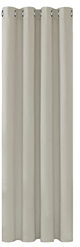 Deconovo Thermovorhang Blickdicht Verdunkelungsvorhänge Verdunkelungsvorhang ösen Dicke Thermogardine Kälteschutz warm Hitzeschutz, 183x132 cm(HöhexBreite), Hellbeige, 1 Stück