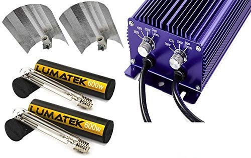 Lumatek HPS & MH Light Kits - 250W - 400W - 600W - 1000W 240V & 600W 400V (Kit Ballast Twin 600W 240V + 2x Bulb 600W +2xShade)