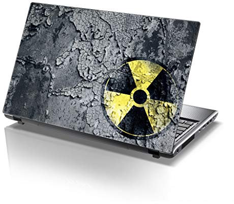 TaylorHe 13-14 inch Laptop Skin Vinyl Decal with Colorful Patterns and Leather Effect Laminate MADE IN England Biosign on Grunge Metal