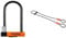 Kryptonite Evolution Lock with Flex Frame U-Bracket - Orange, Standard Shackle & loop cable Krypto Flex 120 cm, ⌀10 mm, grey