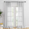 PONY DANCE Vorhang Grau Transparent 2 Stücke Voile Gardinen Leinenoptik Gardine Halbtransparent Schlafzimmer Vorhänge mit Ösen, H 240 x B 132 cm, Hellgrau