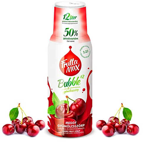 Sirop FruttaMax Griotte | Moins de sucre | 60% de concentré de fruits réels | Compatible avec machine à soda 500 ml