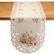 Quinnyshop Ostern Tischband Tischläufer Häschen Ostereier Stickerei Ecru Creme Leinen Optik ca. 45 x 170 cm Oval