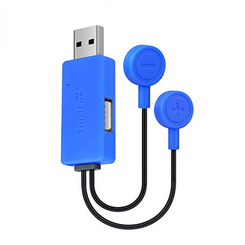 RK-HYTQWR Caricabatterie USB Magnetico 26650 21700 20700 18650 16340 Batteria agli ioni di Litio Cellulare, Caricabatterie Magnetico USB, Blu