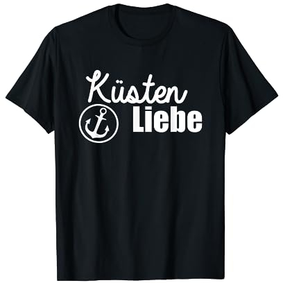 Küstenliebe mit Anker - Geschenk Kapitän Skipper Segelboot T-Shirt