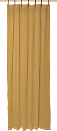 Schlaufenschal mit Lederschlaufen - 135 x 245 cm - Vorhänge - Gardinen - Evi von Magma - in vielen Farben (Magma_senf_067)