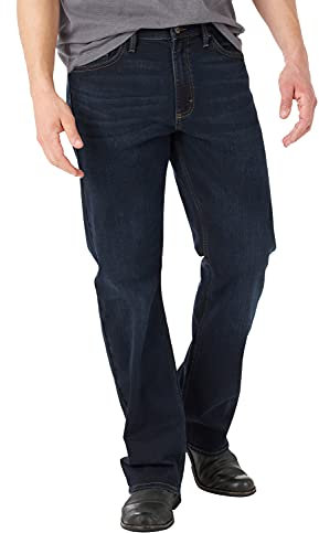 Wrangler Authentics Men's Relaxed Fit Boot Cut Jean, Dark Harbor, 34W x 30L