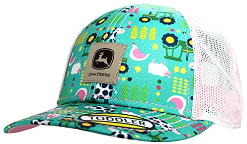 JOHN DEERE Farm Animals & Tractor Cap-Turquoise-One Size