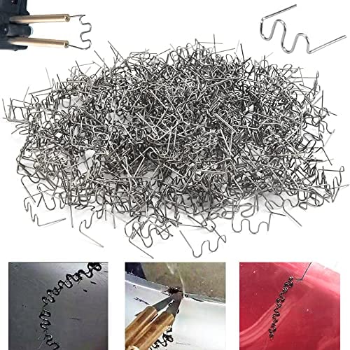 WENRERO Hot Staples Klammern Schweißen, 1000 Stück Schweißstäbe Klammern Edelstahl 0,8mm / 0,6mm Welder Staple Klammern Schweißen aus Wolframstahl Schweißstäbe für Heißklammern, Stoßstange