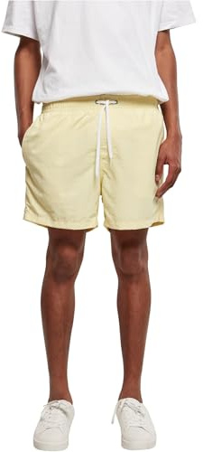 Build Your Brand Herren Badehose Swim Shorts, Farbe Soft Yellow, Größe 5XL