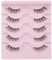 False Eyelashes Natural Half Lashes With Clear Band 5 Pairs 3/4 False Lashes Fluffy Wispy Fake Eyelashes Strip
