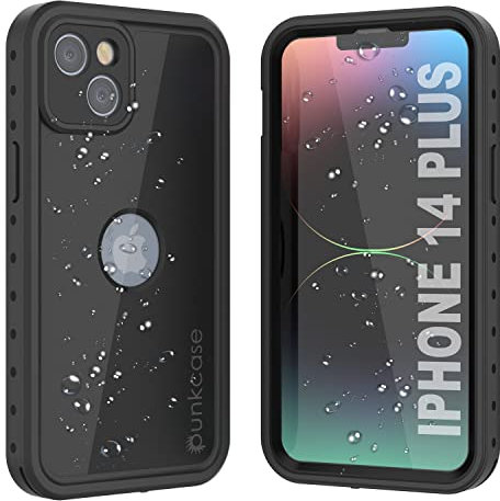 PunkCase for iPhone 14 Plus Waterproof Case [StudStar Series] [Slim Fit] [IP68 Certified] [Shockproof] [Dirtproof] [Snowproof] 360 Full Body Armor Cover For iPhone 14 Plus (6.7) (2022) [Black]