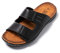 JOMIX Sandales Homme Cuir avec Scratch Chaussures de Plage Tongs Hommes Chaussons de Randonnée pour Douche Piscine Marche (Noir, 45)