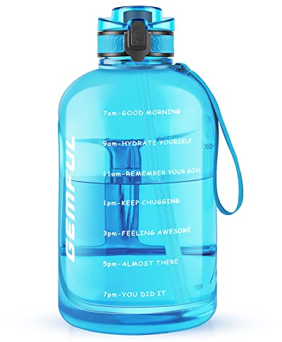 3L Large Water Bottle with Straw Time Marker Wide Mouth Water Jug for Camping Gym