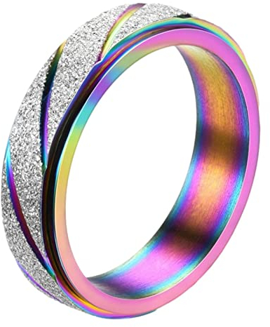 WEITING Rotierender aus Titan Stahl - Angstringe für Spinner glasiert für Frauen, Größe 6-11, Vintage Spinners Geburtstagsgeschenke für Frauen