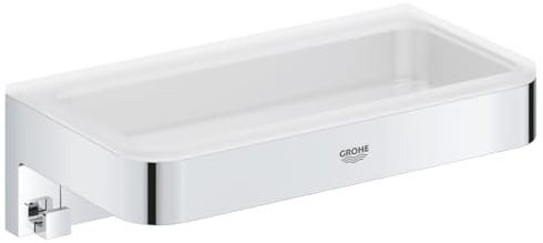 GROHE QUICKFIX Start Cube, Portaoggetti per doccia, Installazione a vite o con colla, Cromo, 41107000