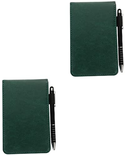 NUOBESTY 2 Sets Notizbuch Aus Pu-Leder Mit Stiftset Für Notizblock Zur Geschäftskonferenz Und Schulplaner