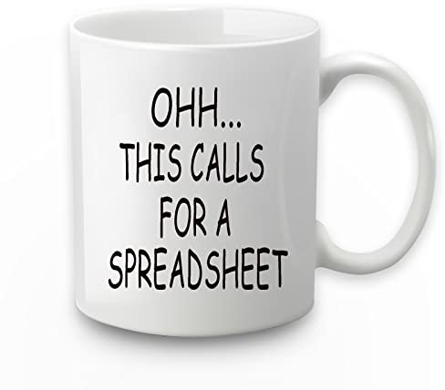 WENSSY Accountant Gifts Spreadsheet Mug, Oh This Calls For a Spreadsheet Mug, Funny Gift for Accounting Boss CPA Men Women Nerd 11 Ounce with Gift Box