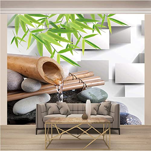 3D Bambus Und Wasser Wandtapete, Wohnzimmer, Schlafzimmer, Wandbild, Wandbild, Abnehmbarer Aufkleber, Heimdekoration – Für Restaurant, Hotels, Moderne Wohnzimmer, Heimde 140 (Breite) x 70 (Höhe) cm