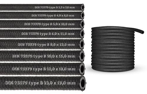 Manguera de goma NBR (4 mm) por metros, manguera de combustible, manguera de combustible, para gasolina, combustible, diésel, aceite DIN-73379-B (diámetro interior: 4,0 mm/diámetro exterior: 8,0 mm)