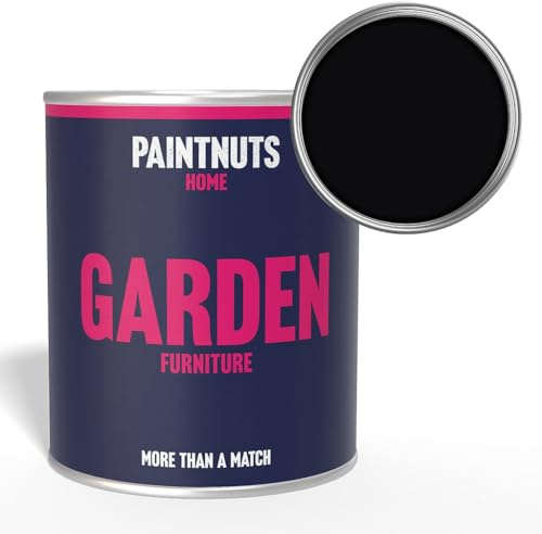 Paintnuts Garden Furniture Paint - RAL-9005 - JET BLACK Gloss 1 Litre Tin