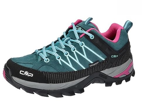 CMP Rigel Low Wmn Trekking Shoes Wp Damen Wanderschuhe, Dunkelblau Hellblau Deep Lake Acqua, 38 EU