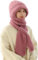Bonnet Coupe-Vent avec Protection auditive intégrée, écharpe Chaude 2 en 1, Bonnet tricoté épais, Bonnet d'hiver,Rose