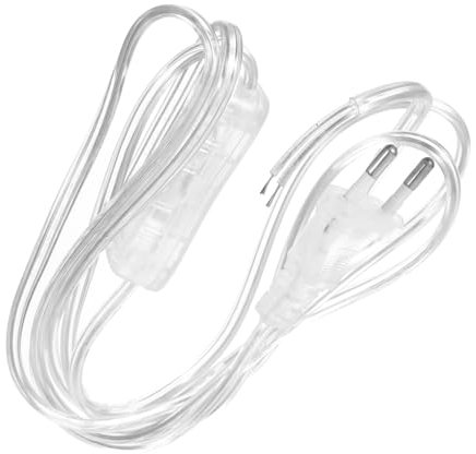 Veemoon Fuente De Alimentación Conmutada Transparente Cable De Extensión con Interruptor Cable De Lámpara con Interruptor Cable De Extensión De 220v Cobre Alambre De Araña Reparar