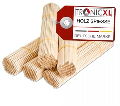 TronicXL 1000 x Holzspieß 200x3mm Schaschlikspieße 20cm lange Holzspiesse Grillspieße Spiesse Birke Grillspieß Gastro Posten B2B