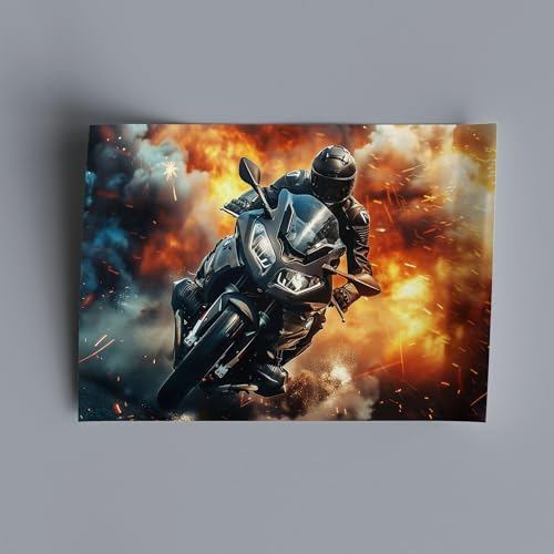 BMW R 850 RT in Aktion Polizei Motorrad Wandbild als Dekoration, Fotoposter, 50x75 cm