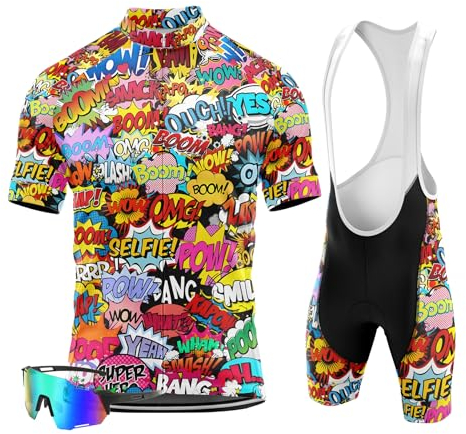 Herren Kurzarm Fahrrad Trikot Set,2024 neu Rennrad Trikot Herren Set,Schnelltrocknend Und Atmungsaktiv+Polarisiert Fahrradbrille (Typ-8,XS)