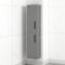 Turin 1450mm Grey Gloss 2 Door Wall Hung Tall Boy Bathroom Cabinet Storage Unit Black Handle