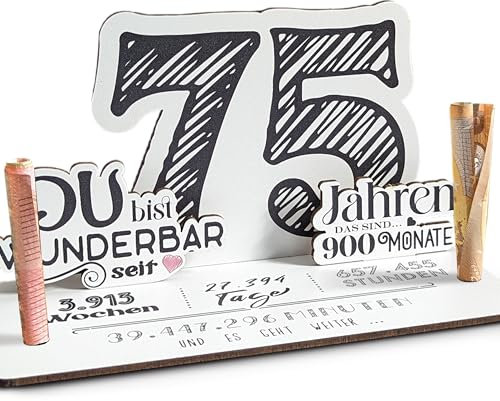 75 Geburtstag - 75 Jahre 3D-Holzkarte | Geldgeschenke, 75 Geburtstag Frauen, 75 Geburtstag Männer, 75 Geburtstag, 88. Geburtstag Frauen, 75 Geburtstag Deko, 88. Geburtstag Männer