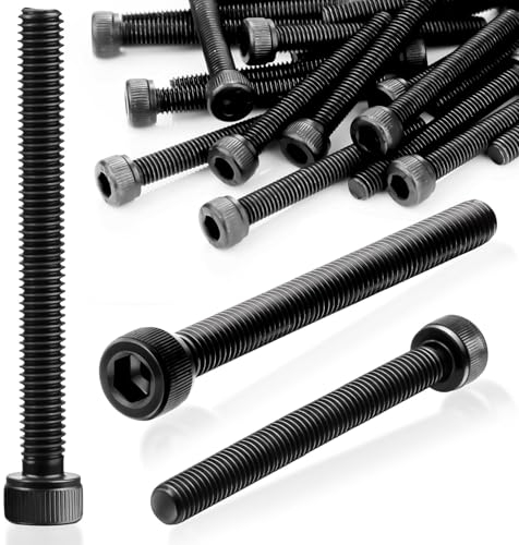SWTYExt M5 Zylinderschrauben mit Innensechskan 40 Stück Sechskant Innensechskantschraube DIN 912 Zylinderkopfschrauben Schwarz Schrauben Kohlenstoffstahl Sechskantschrauben Vollgewinde(M5x60mm)
