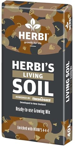 Herbi s Living Soil - Terreno biologico con ingredienti naturali - Microbially Invigorated - Ideale per la coltivazione