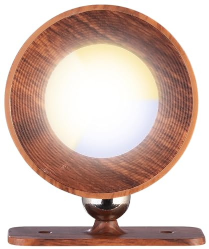Lunartec LED-Lampe Wohnzimmer: CCT-LED-Wandlampe mit Magnetfuß, dimmbar, Touch-Bedienung, walnuss (Wandleuchte mit Schalter, Aufbaustrahler, Akkus)