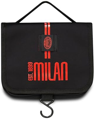 Milan Seven Kosmetiktasche für Jungen, Rot Schwarz, mit Griff, Reisen und Freizeit, Schwarz, Modern