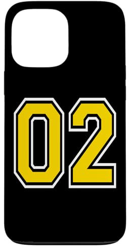 Number 02 in Yellow White Black Case for iPhone 13 Pro Max