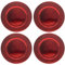 Daniel James Metallic Charger Plates - 33cm Round Reusable Dining Table Setting Plates for Christmas Party, Celebration, Weddings & Table Décor Placemat - Red Solid, Pack of 4
