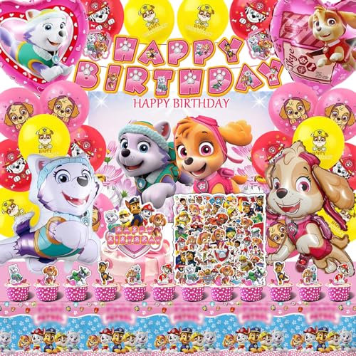 100 Pezzi Decorazioni Compleanno Paw Dog, Paw Dog Compleanno, Kit Festa Paw Dog, Palloncini Paw Dog, Tovaglia Paw Dog, Decorazioni Torta Paw Dog, Adesivi Paw Dog, Decorazioni Feste Tema