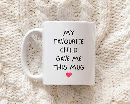 Mothers Day Mug Gifts for Mum Grandma, 330ml Funny Mum Mug Mothers Day Gifts Coffee Mug from Daughter Son Presents for Mummy Birthday - My Favourite Child Gave Me This Mug!